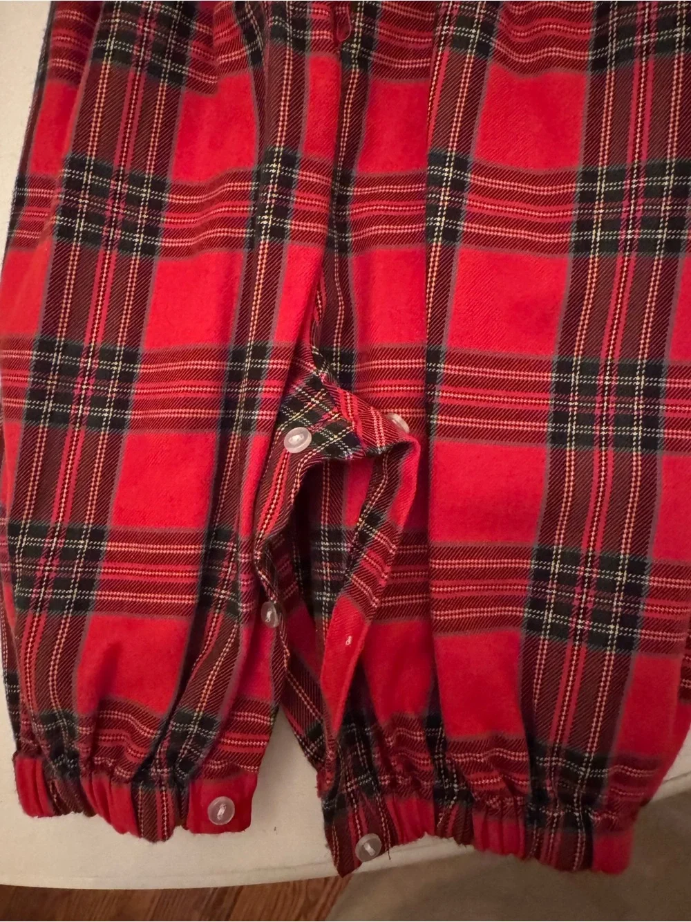 VTG Carriage Boutiques 3M Red Plaid Smocked Bubble Romper Embroidered Collar